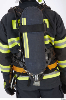 Sam Atkins Firefighter in Protective Suit details of uniform oxygen…